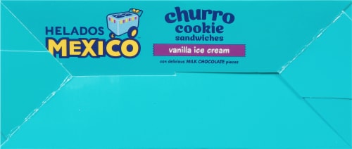 Helados Mexico™ Churro Cookie with Vanilla Ice Cream and Chocolate Pieces Sandwich Perspective: bottom