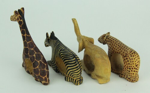 Set of 8 African Wild Animal Hand Carved Wooden Napkin Rings, One Size -  Kroger