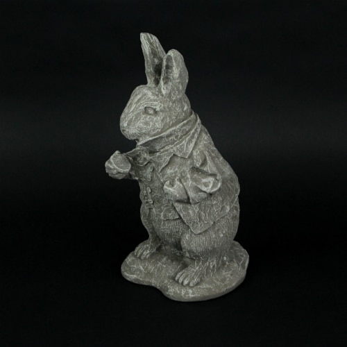 Zeckos - Alice in Wonderland White Rabbit Light Gray Finish