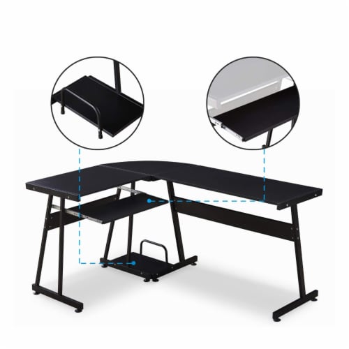 Ivinta reversible black gaming desk discount