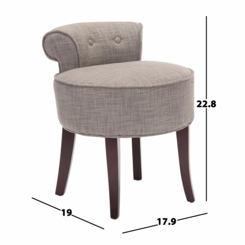 SAFAVIEH Georgia Vanity Stool Stone Perspective: bottom