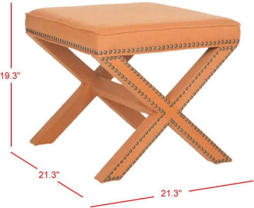 Safavieh MCR4589N Palmer Ottoman Orange 19 x 21.5 x 21.5 in. 1