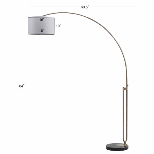 SAFAVIEH Polaris Arc Floor Lamp | Chrome | Perspective: bottom