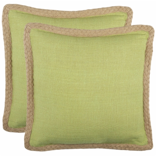 SAFAVIEH Sweet Sorona Pillow Set of 2 Green Perspective: bottom