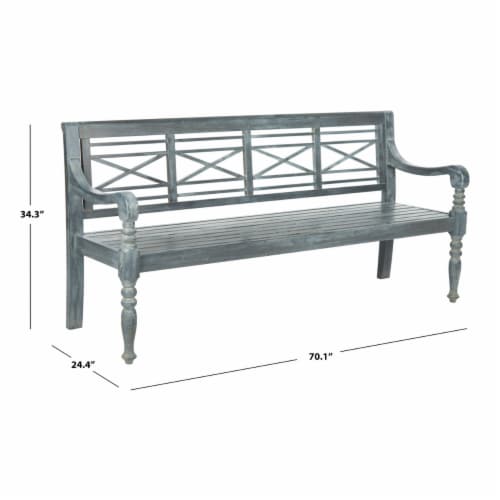 Safavieh Karoo Classic Garden Bench in Ash Gray Perspective: bottom