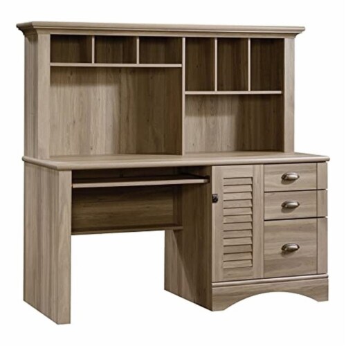 Bowery Hill Home Office Desk with Hutch in Salt Oak, 1 - Fred Meyer