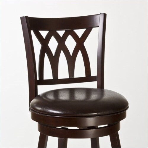 Bowery Hill 31 Swivel Bar Stool in Cherry and Brown Perspective: bottom