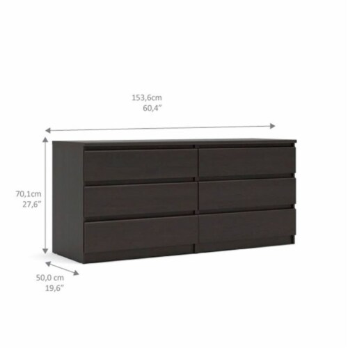Kepner 6 drawer double dresser black discount