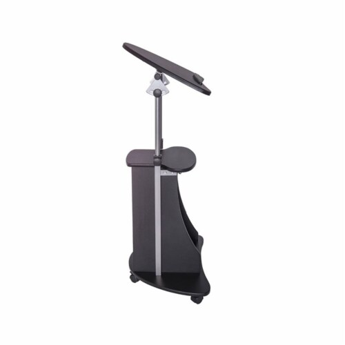 Scranton & Co Deluxe Height Adjustable Laptop Cart in Black Perspective: bottom