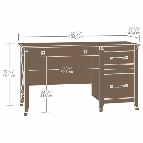 Scranton & Co Rustic Engineered Wood Computer Desk in Washington Cherry Perspective: bottom