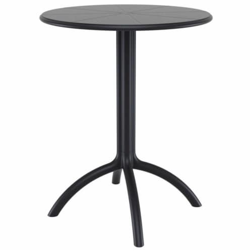 3 Piece Patio Bistro Set with Bistro Table and Set of 2 Chair in Black Perspective: bottom