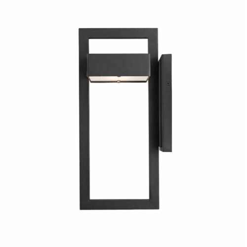Z-Lite 566M-BK-LED Luttrel 15-Inch Modern Outdoor Metal Sconce Wall Light, Black Perspective: bottom