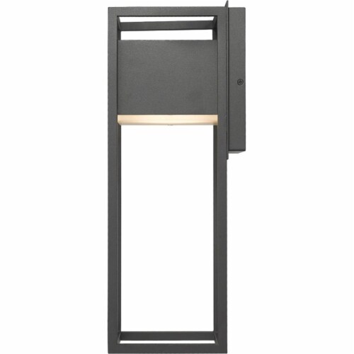 Z-Lite Barwick 18  Etched Glass Aluminum Outdoor LED Wall Sconce in Black Perspective: bottom