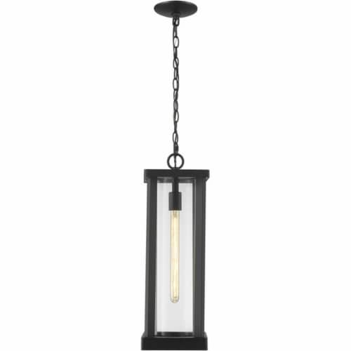 Z-Lite Glenwood 22  Clear Aluminum Glass Outdoor Chain Mounted Pendant in Black Perspective: bottom
