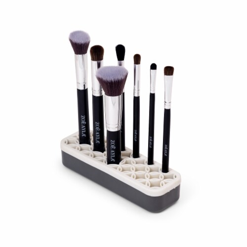 Zoe Ayla Silicone Brush Holder - Black/White Perspective: bottom