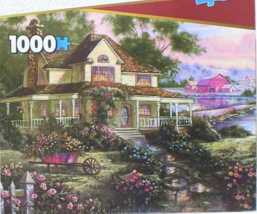 Set of 2 Keepsakes 1000 Piece Jigsaw Puzzles | Colorful Cottages Perspective: bottom