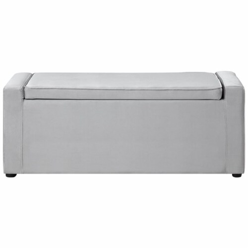 Posh Living Jake Velvet Upholstered Shoe Storage Bench Grey, 1 Kroger