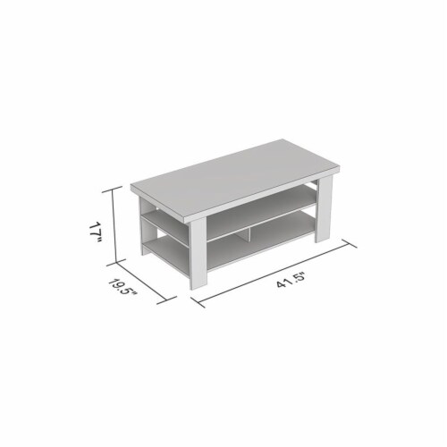 Safdie & Co. 41.25 L Coffee Table 3 Shelves in Dark Grey Perspective: bottom