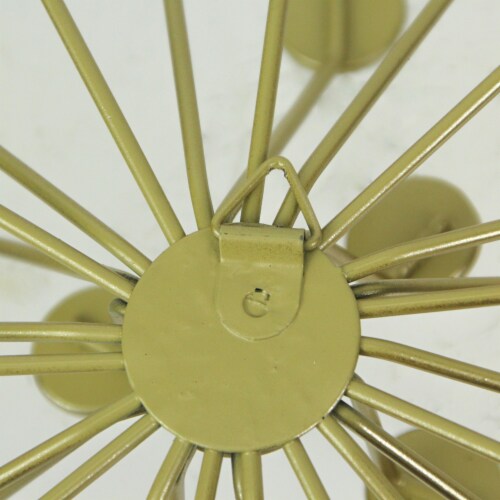 Jeweled Metal Bursting Star Wall Mounted Hanging Sculpture Set of 3 Burst - Gold Perspective: bottom