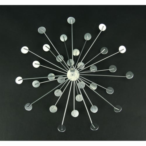 Jeweled 3D Bursting Star Wall Sculpture Set of 3 - Silver Perspective: bottom
