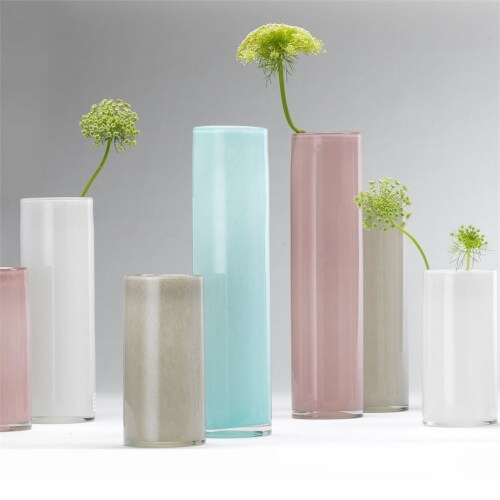 Jamie Young Co Gwendolyn Coastal Glass Hand Blown Vases in White (Set of 3) Perspective: bottom