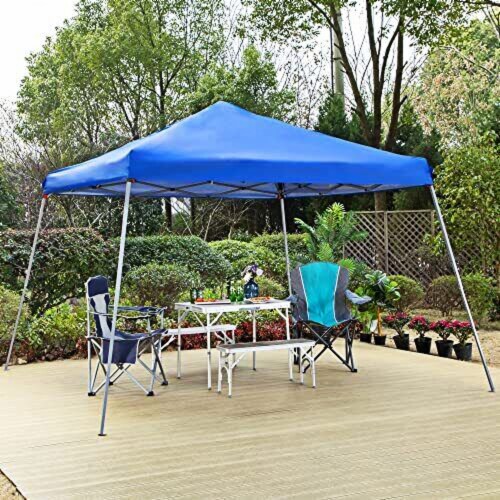 Caravan Canopy V Series 2 Slanted Leg Canopy - Blue/White Perspective: bottom