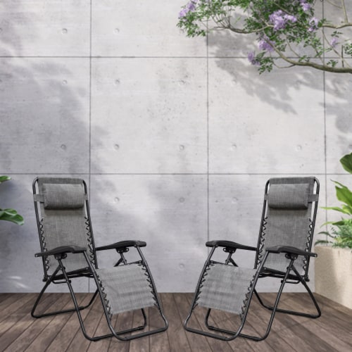 Caravan Sports Infinity Zero Gravity Chair 2pk Grey Perspective: bottom