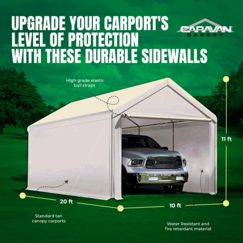 Caravan Canopy 10ft x 20ft Mega Domain Carport Sidewall Kit Perspective: bottom
