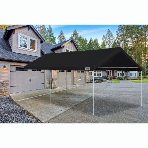 Caravan Canopy Domain 10 x 20 Foot Straight Leg Instant Canopy Tent Set, Black Perspective: bottom