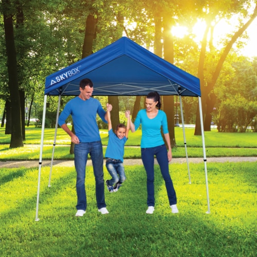 Caravan Canopy Skybox 3.2' x 6.5' Instant Multipurpose Steel Sport Shelter, Blue Perspective: bottom