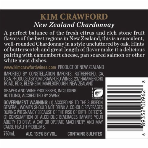 Kim Crawford Chardonnay White Wine Perspective: bottom