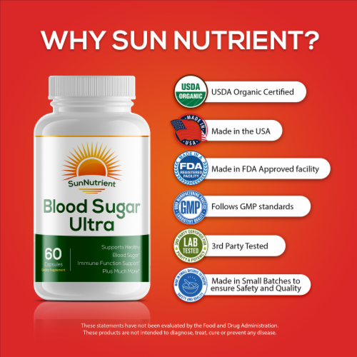 Blood Sugar Ultra Capsules, Organic Supplement with Cinnamon Bark Powder - 60 Capsules Perspective: bottom