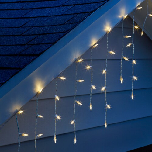 Philips LED Warm White Twinkling Icicle Indoor / Outdoor Christmas Lights Perspective: bottom