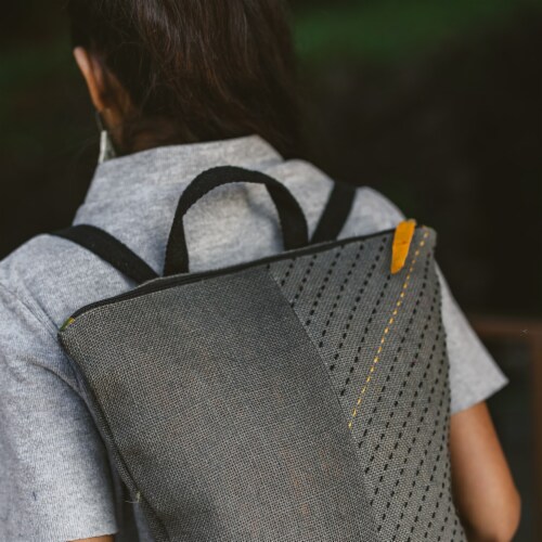 Ohrna PICHON Daypack Embroidered Sustainable Slim Stylish with Pockets Perspective: bottom