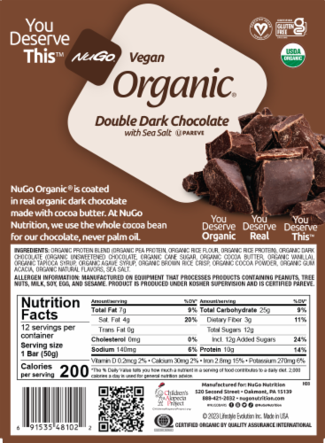 NuGo Organic Double Dark Chocolate Protein Bars Perspective: bottom