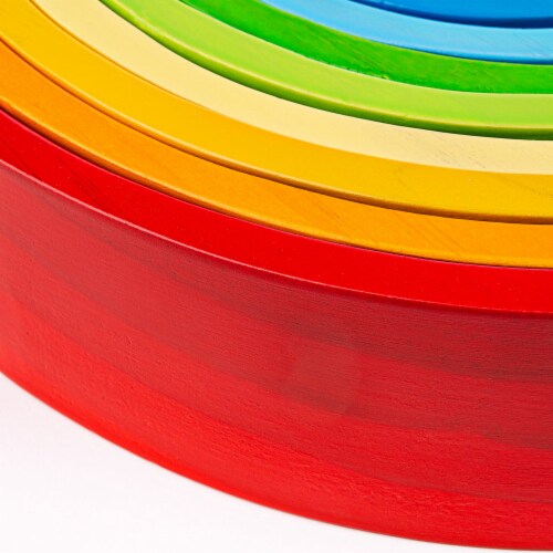 Bigjigs Toys Wooden Stacking Rainbow - Large Perspective: bottom
