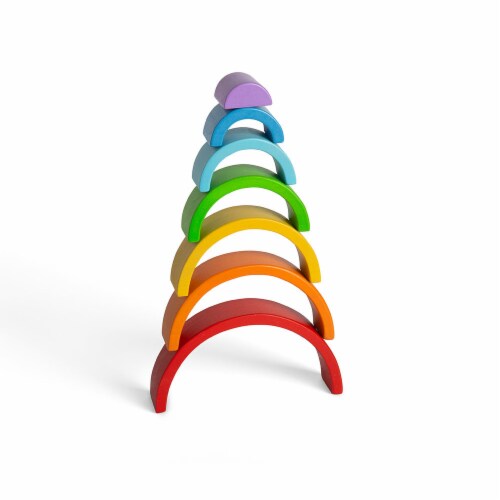 Bigjigs Toys, Wooden Stacking Rainbow - Small Perspective: bottom