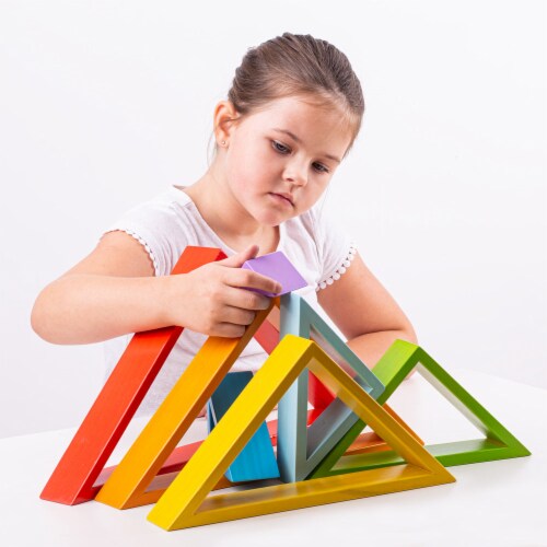Bigjigs Toys, Wooden Stacking Triangles Perspective: bottom
