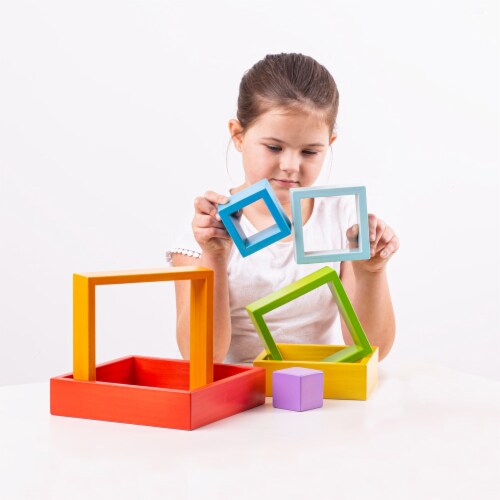 Bigjigs Toys, Wooden Stacking Squares Perspective: bottom