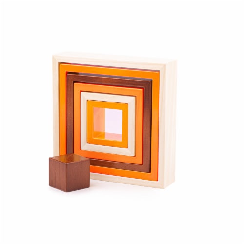 Bigjigs Toys, Natural Wooden stacking squares Perspective: bottom
