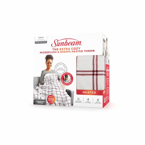 Sunbeam Heated Throw Blanket - Tartan Plaid Red, 1 ct - Kroger