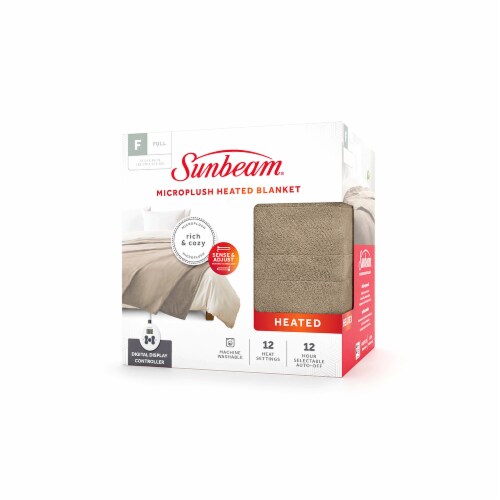 Sunbeam Heated Blanket - Tan Perspective: bottom
