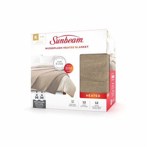 Sunbeam Heated Blanket - Tan Perspective: bottom