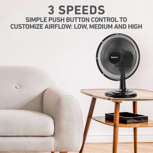 Holmes® 12-Inch Oscillating Table Fan Perspective: bottom