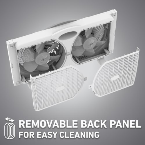 Holmes® Clean Breeze Twin Digital Window Fan with Reversible Airflow Perspective: bottom