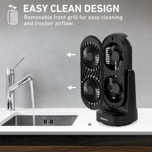 Holmes® Dual Blade Clean Breeze Desk Fan Perspective: bottom