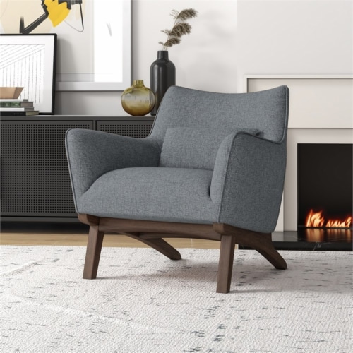 Gatsby Mid Century Modern Furniture Style Dark Gray Fabric Accent Armchair 1 Ralphs