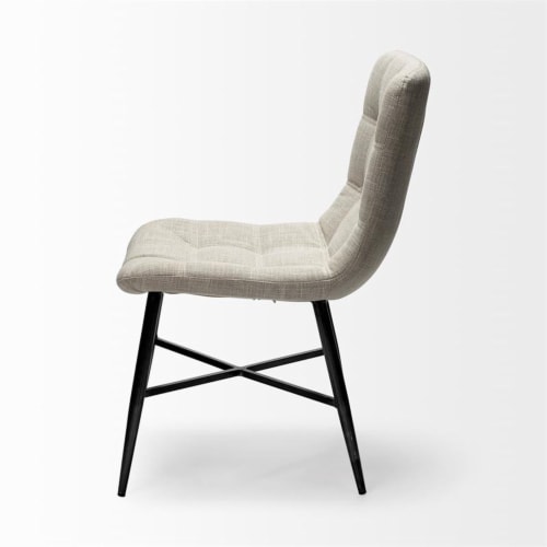 Cream Fabric Wrap With Black Metal Frame Dining Chair Cream Fabric Wrap With Black Metal Frame Dining Chair