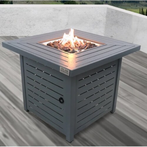 Living Source International 25'' H x 30'' W Steel Outdoor Fire Pit Table with Lid Perspective: bottom