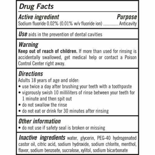 TheraBreath Anticavity Fluoride Mouthwash Sparkle Mint Alcohol-Free Perspective: bottom
